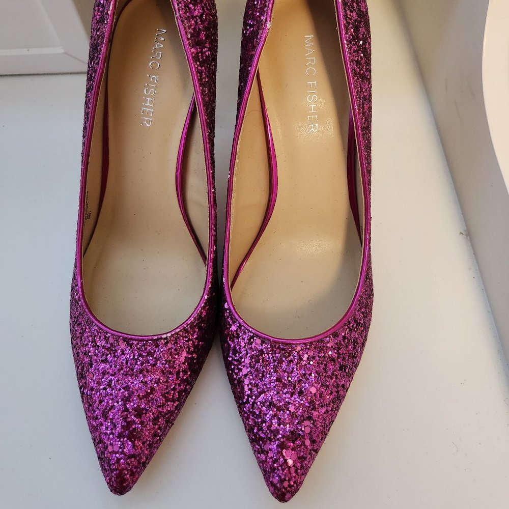 New Marc Fisher Hot Pink Glitter Heels! 7.5